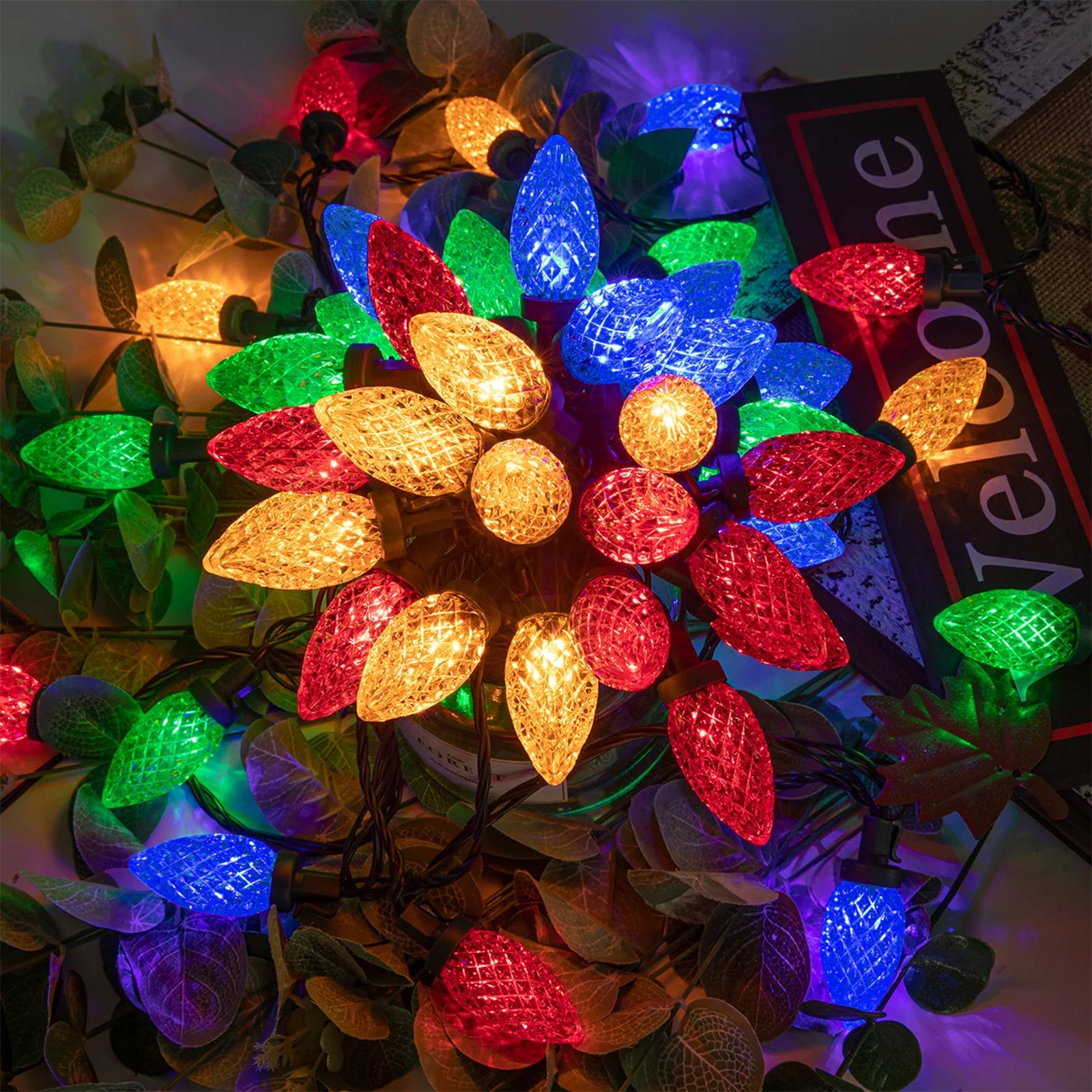 100 LED 81ft C9 Multicolor Christmas String Lights for Outdoor Decor