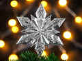 12.6" Mercury Silver Christmas Tree Topper for Holiday Decor