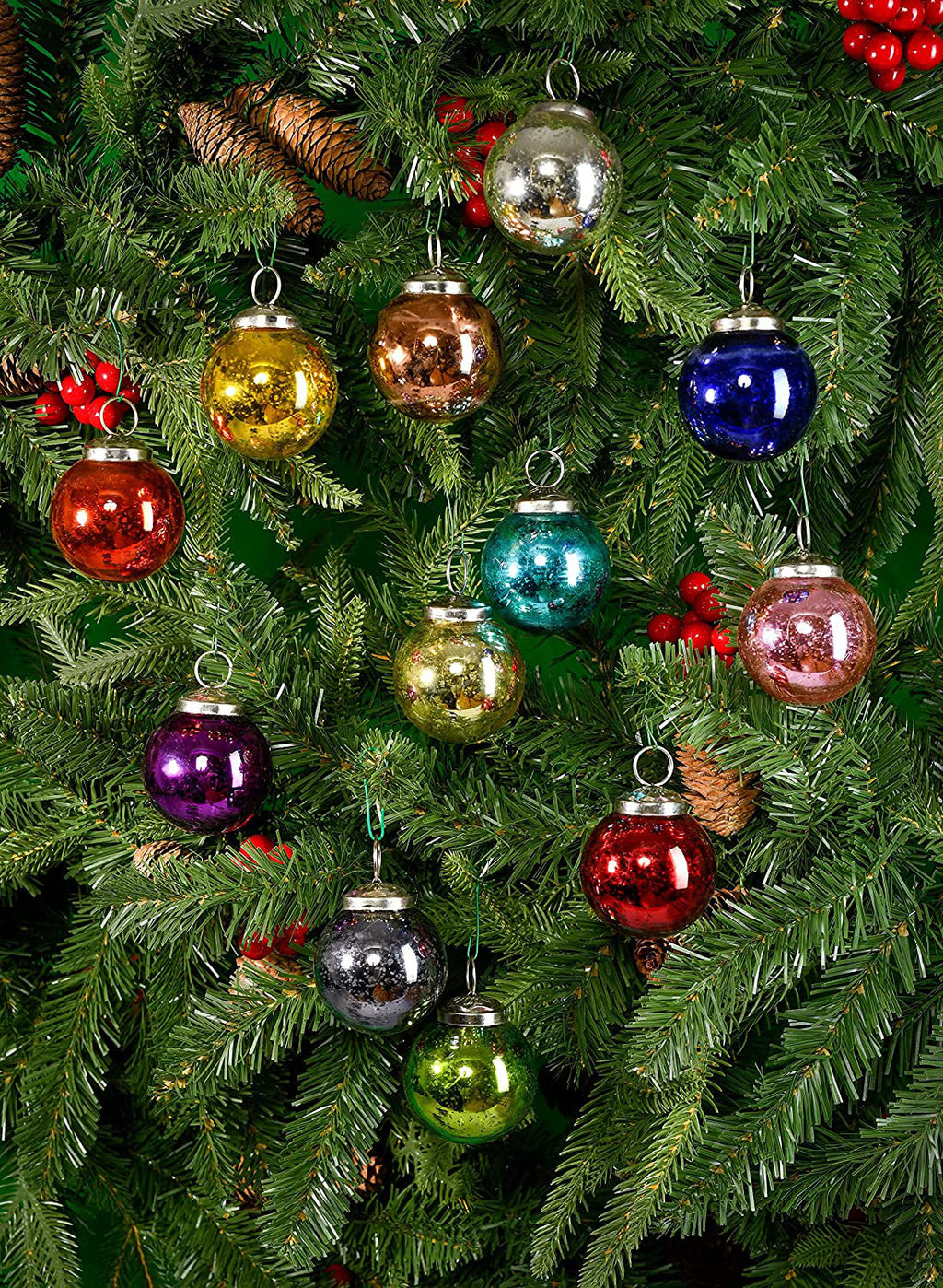 2-Inch Shatterproof Ball Ornaments - Set of 12 Glass-Look Holiday Decor