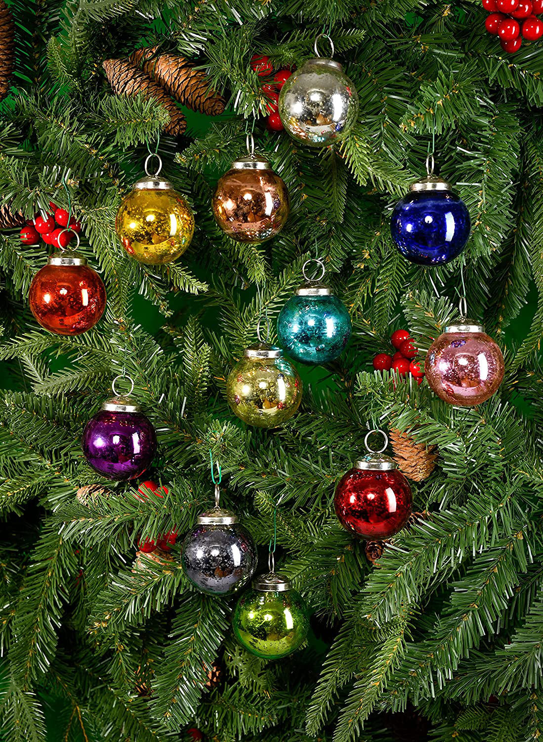 2-Inch Shatterproof Ball Ornaments - Set of 12 Glass-Look Holiday Decor