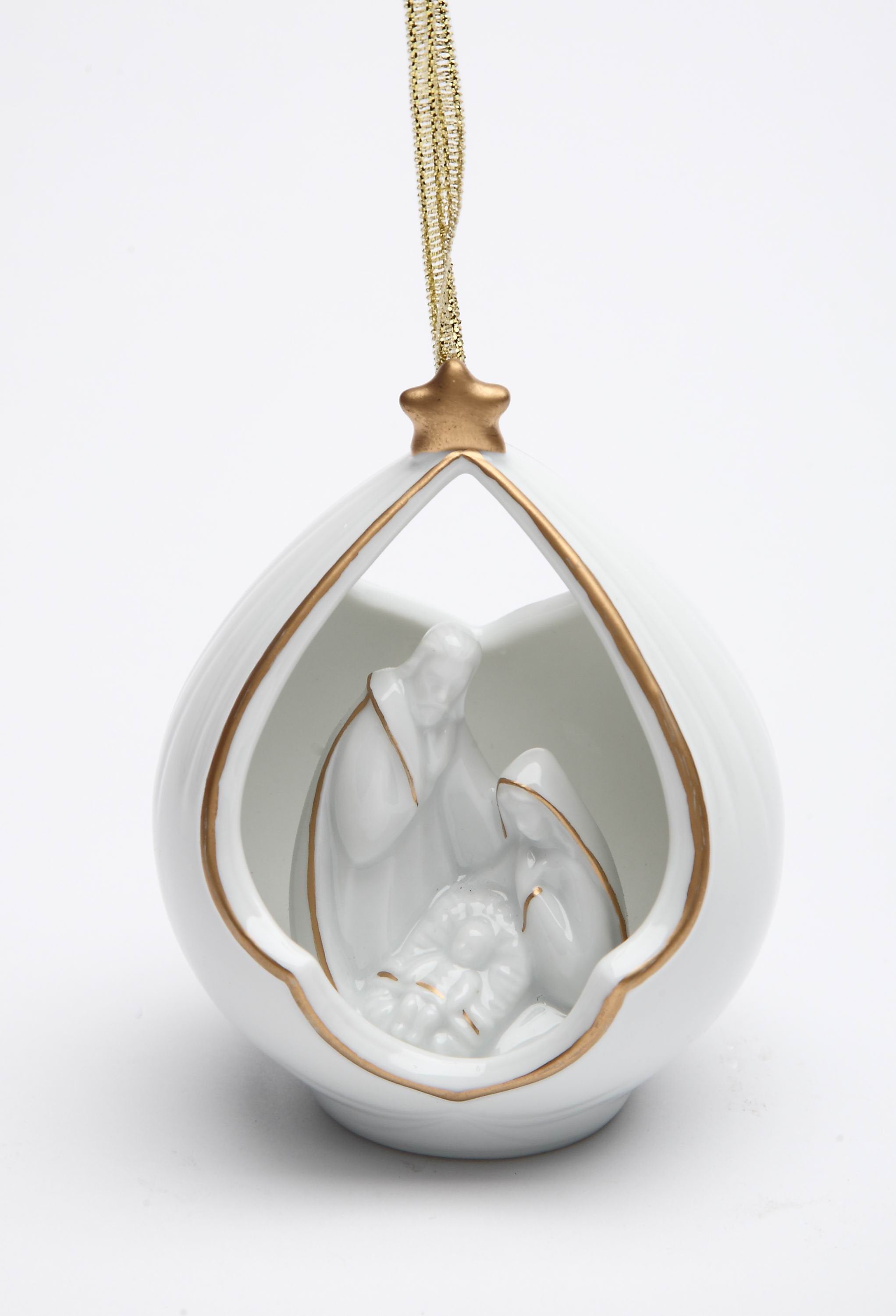 Handmade Ceramic Holiday Ornament - Porcelain Hand-Painted Decor