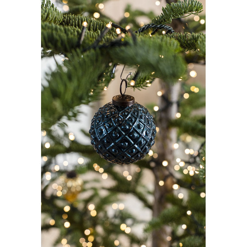 3.75" Glass Ball Ornaments - 12pc Metallic Holiday Set for Tree Decor