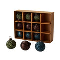 3.75" Glass Ball Ornaments - 12pc Metallic Holiday Set for Tree Decor