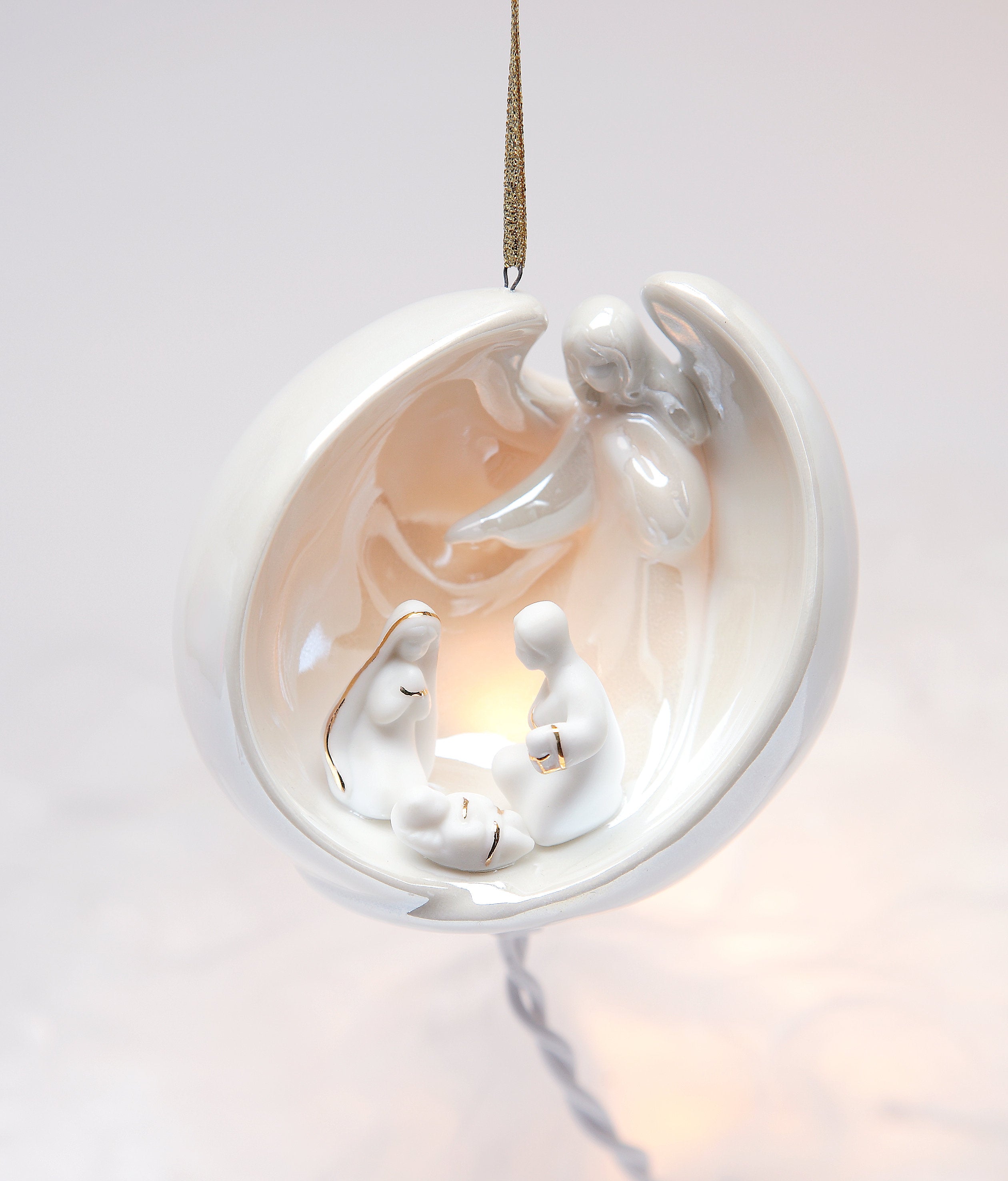 3" Handmade Ceramic Religious Ornament - Porcelain Holiday Decor