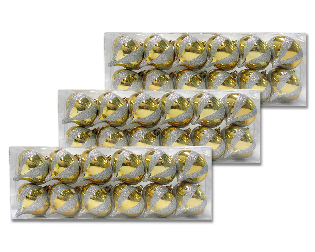 3-inch Shatterproof Gold Christmas Ball Ornaments - Set of 36