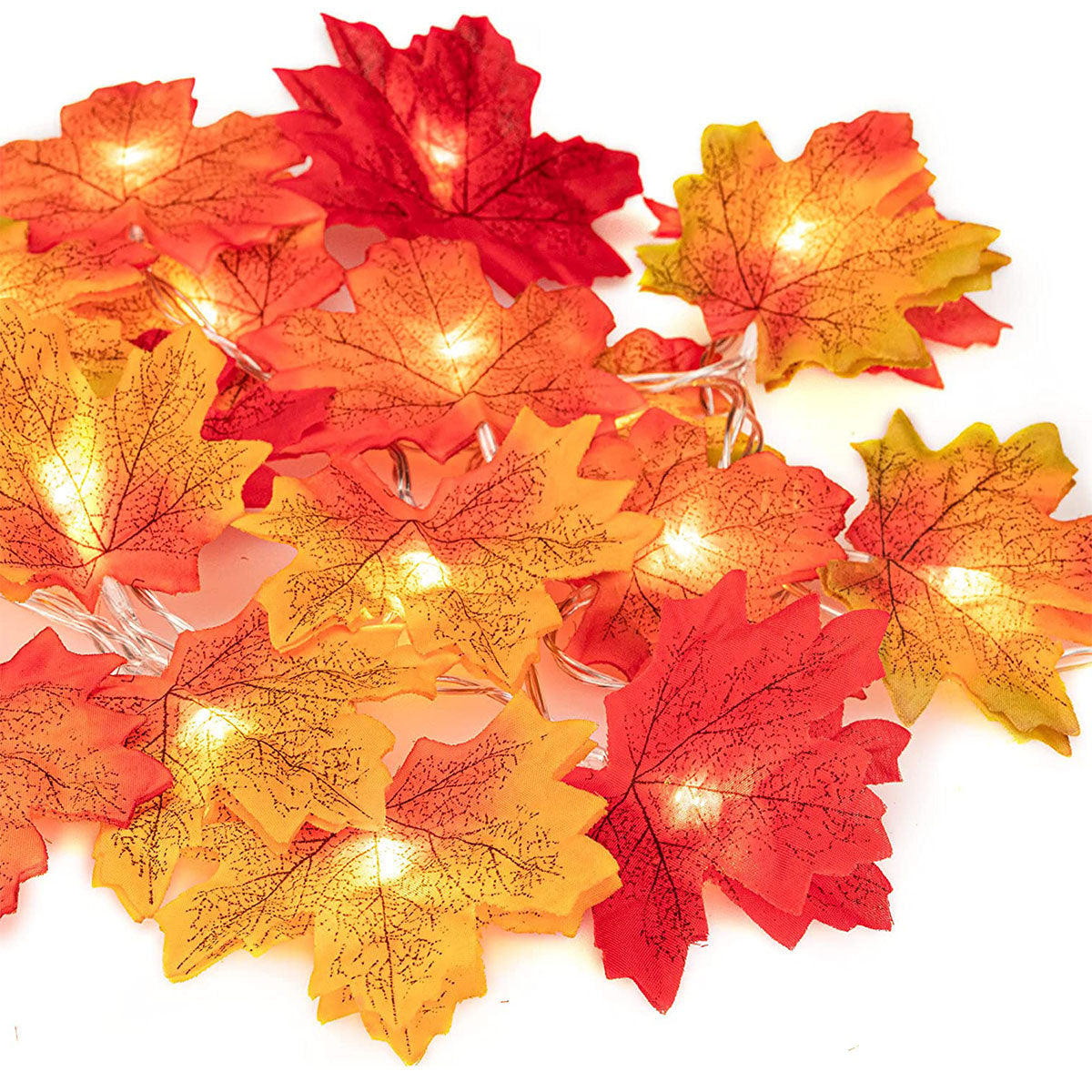 Maple Leaf String Lights - 6.6ft Fall Garland for Thanksgiving Decor