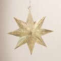 8" Metal Star Ornament - Antique Brass Astrology Holiday Decor