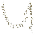 Gold Glitter Star Garland - 72" Paper Hanging Decor for Holidays