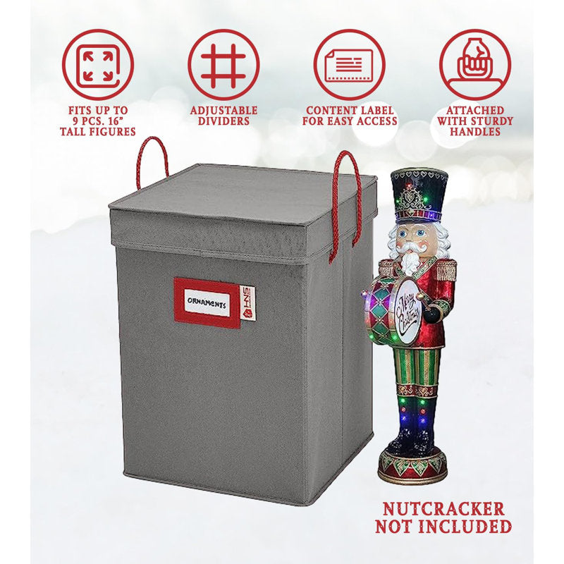 Nutcracker Storage Box - Acid-Free Figurine Organizer for 9 Items