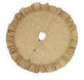 Burlap Christmas Tree Skirt - Ruffled Jute Coastal Farmhouse Decor
