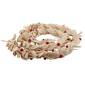 Wool Felt Winter Garland - Handmade White Leaf & Red Berry Decor
