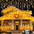 66ft Warm White LED Icicle Lights - Outdoor Christmas Decor