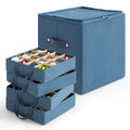 Fabric Ornament Storage Box with Adjustable Dividers - Holiday Decor